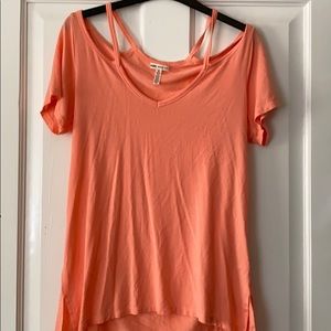 Orange flowy top